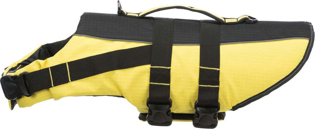 Trixie zwemvest geel zwart - maat m - 45-72 x 45 cm - tot 30 kg