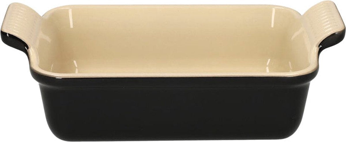 Le creuset ovenschaal 19 cm - 1,1 l - aardewerk - ebbenzwart - rechthoek