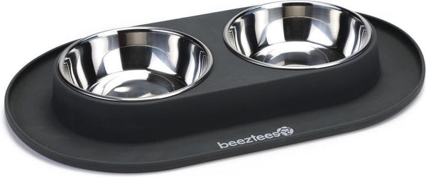 Beeztees - dinerset hond - siliconen - antraciet - 40x24x4,5 cm