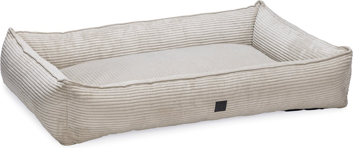 Designed by lotte ribbed - hondenmand - lichtgrijs - 120x80x23 cm