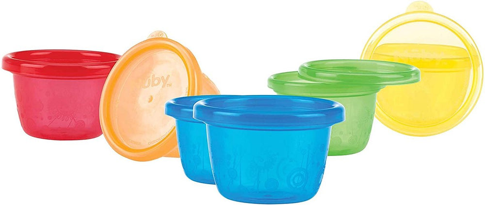 Nûby - snackkommetjes - bewaardoosjes - 6 stuks - 120 ml - 3+ maanden