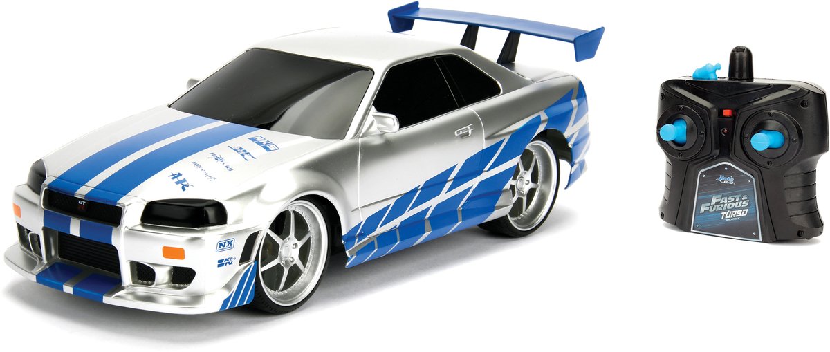 Jada toys - rc fast furious nissan skyline gtr 1:16 - op afstand bestuurbare auto - miniatuurvoertuig - radiografische auto