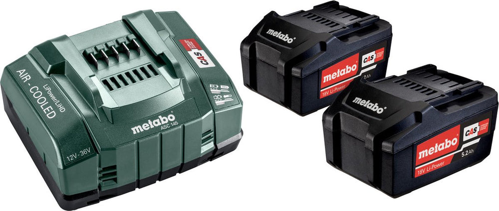 Metabo 685051000 18v li-ion accu starterset (2x 5.2ah) + lader