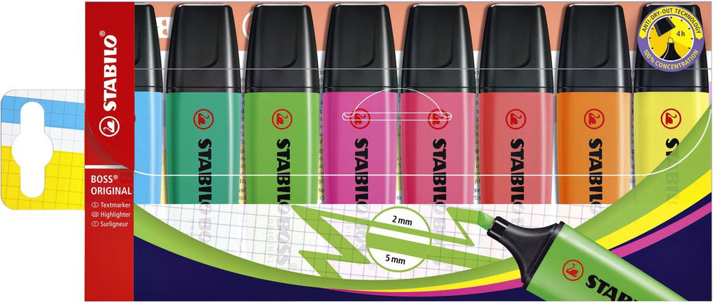 Stabilo fluorescerende markeerstift set boss multicolour (5 stuks)
