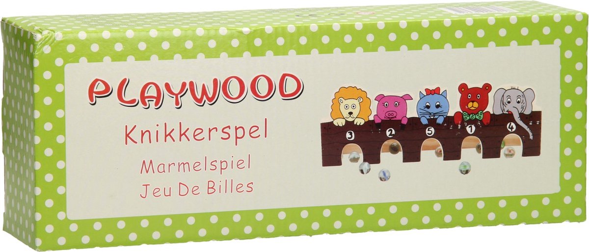 Speelhout knikkerspel wilde dieren