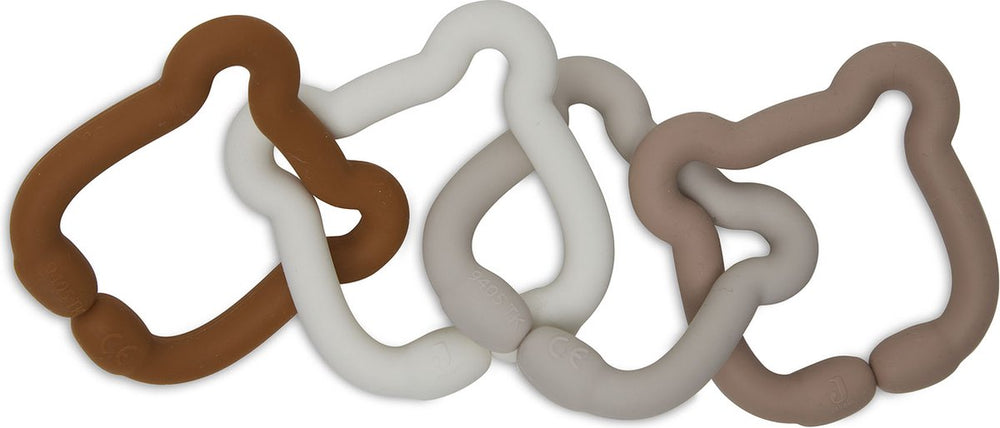Jollein speelgoed ringen siliconen 20x7x1cm teddy bear