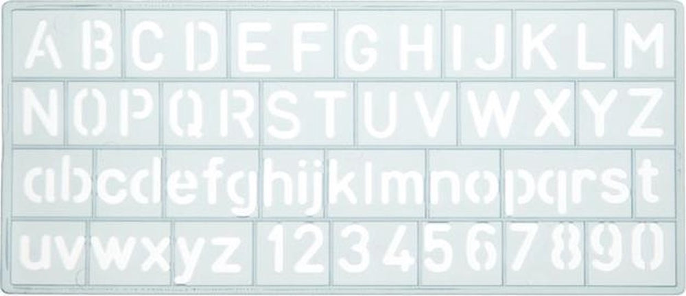 Westcott sjabloon - cijfers en letters 10mm hoog - 148x65mm - transparant - ac-e10610
