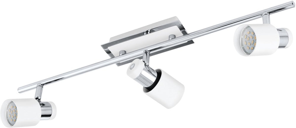 Eglo davida - plafondspots - 3 lichts - chroom, wit