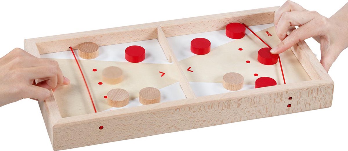 Goki houten puck schiet speeltafel 2in1, 11dlg.