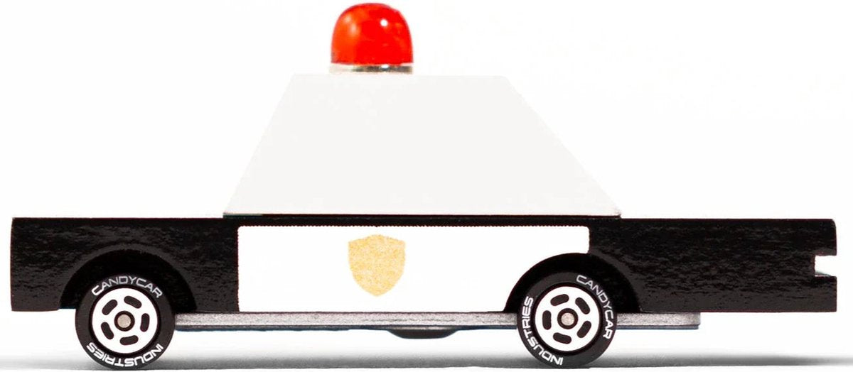 Candylab toys candycar world: police car (f871) 8,9x4,1x3cm, wooden diecast, in giftbox, 3+