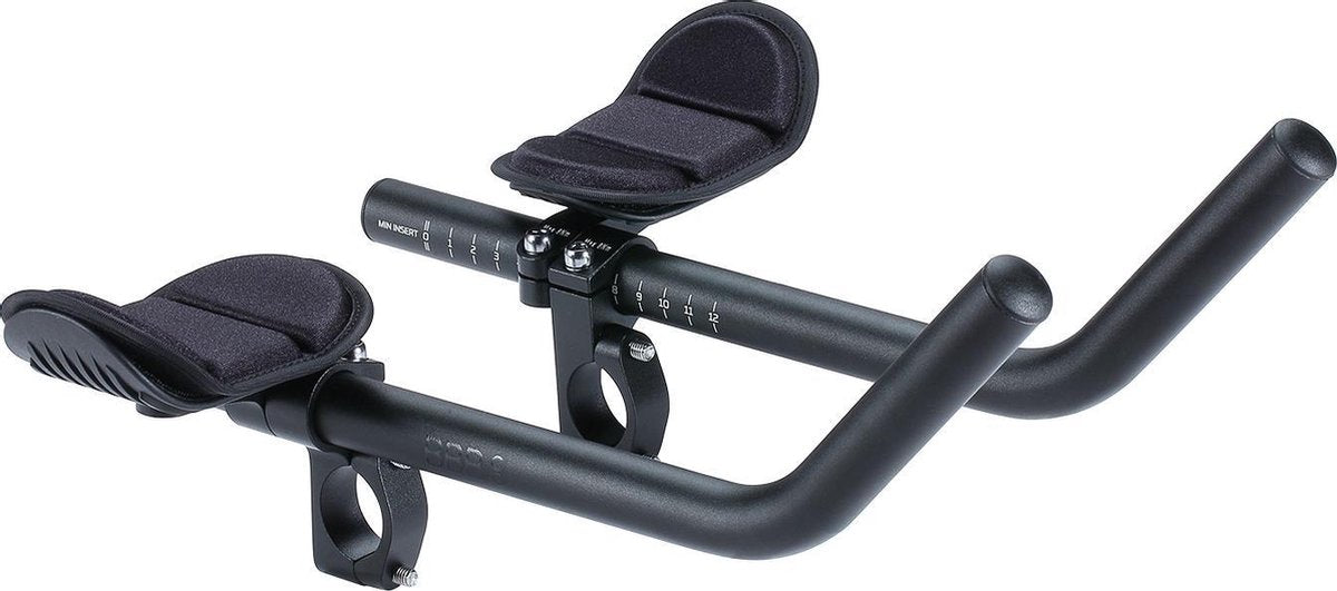Bbb cycling extra lang opzetstuur racefiets - verstelbaar ligstuur met armsteun - tijdritstuur - triathlon stuur - compatibel met 31.8 of 25.4 mm fietsstuur - aeromax bhb-60