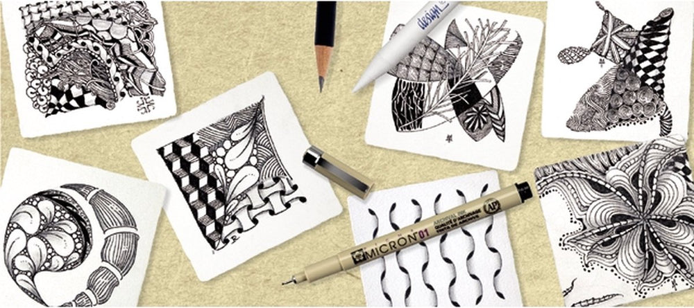 Sakura Zentangle Pigma Micron Fineliners, 6 stuks.
