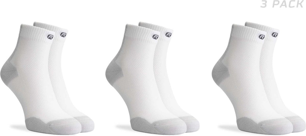 Rogelli core dames en heren 3 pack hardloopsokken - wit grijs