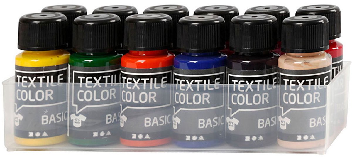 Creativ company textielkleur semi-dekkende textielverf, 12x50ml