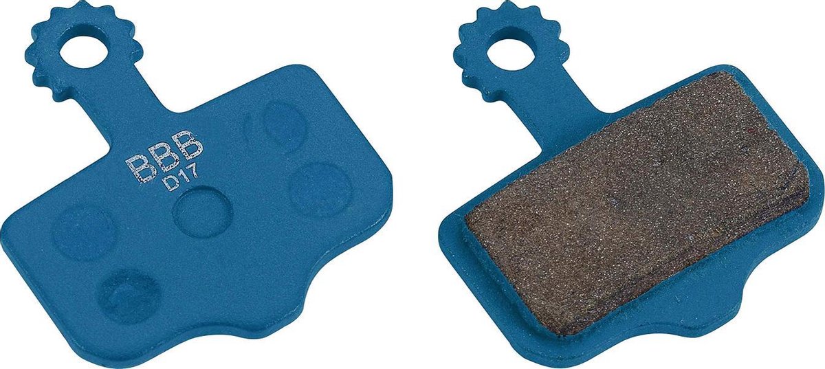 Bbb cycling remblokjes fiets - discstop - remblokken mtb en trekkingfiets - compatibel met sram avid schijfremmen - blauw - bbs-441t
