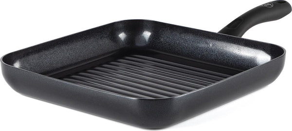 Greenchef diamond grillpan 28x28cm - pfas-vrije antikleeflaag - grillpan inductie - keramische pan - ovenbestendig tot 160°c - koelgreep - zwart
