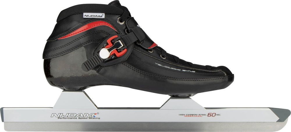 Nijdam premium norenschaatsen carbon - laag - zwart rood - maat 45