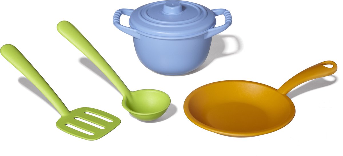Groene speelgoed pannenset