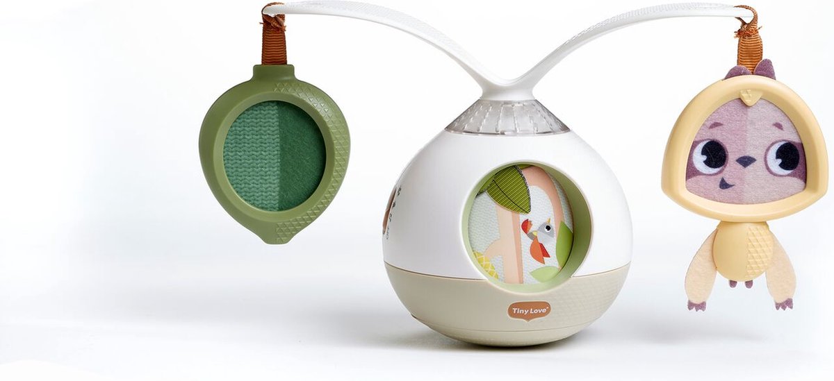 Tiny love - tummy time muziekmobiel - boho chic - 360° draaiende armen, muziek lichtjes