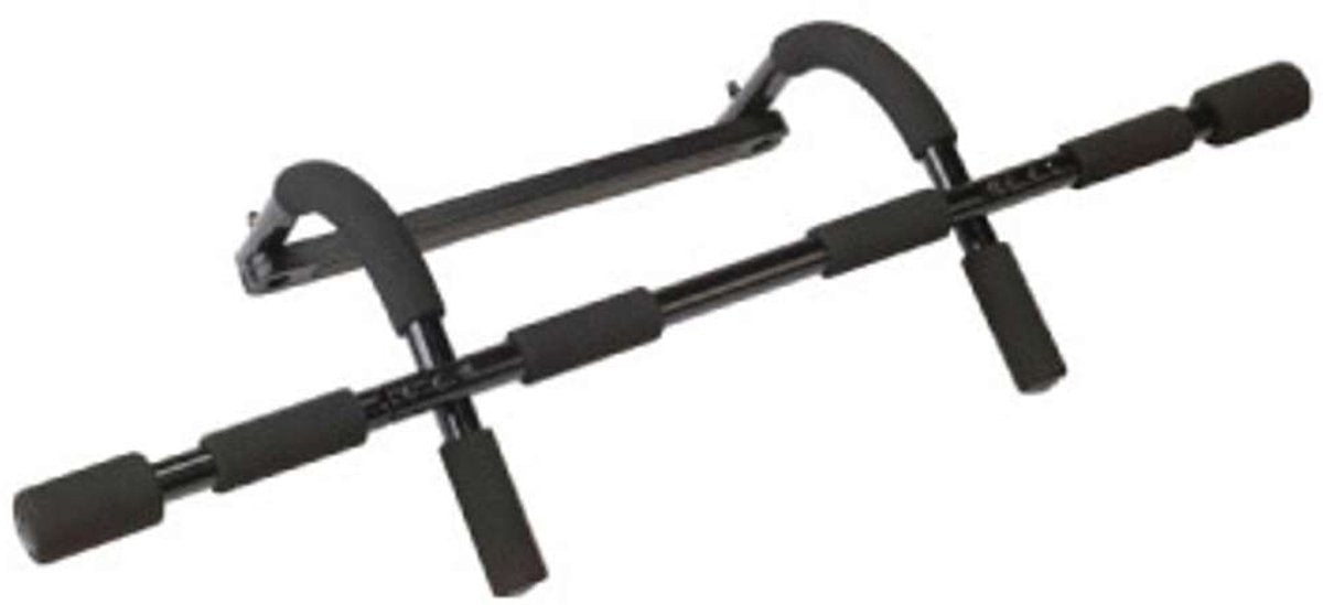 Tunturi deurtrainer - fitness-set - door gym - optrekstang - opdrukstang - zwart - incl. gratis fitness app