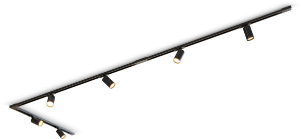 Calex railverlichting set, 3m met 6 spots, gu10, mat zwart, tracklight plafondlamp