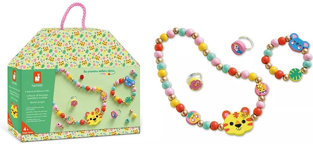 Janod - les premiers ateliers bijoux - secret jungle - 4 houten sieraden om te maken