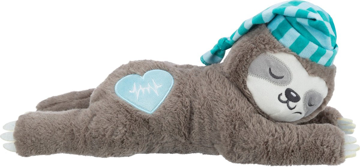 Trixie Pluche luiaard grijs met hartslag voor puppy