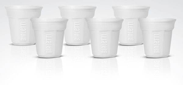 Bialetti - espressobekers - set van 6 - wit