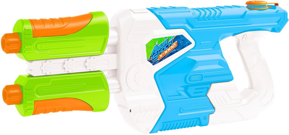 Toi-toys waterpistool aqua shock x1000 - 1700ml tank - dubbele waterstralen.