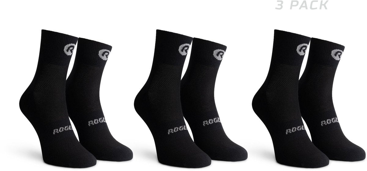 Rogelli core fietssokken - 3-pack - zwart - 36 39