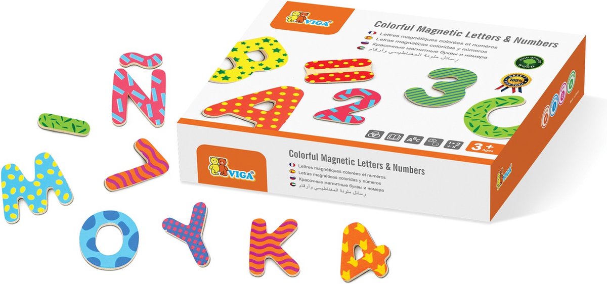 Vigatoys viga toys - magnetische letters nummers 77 stuks