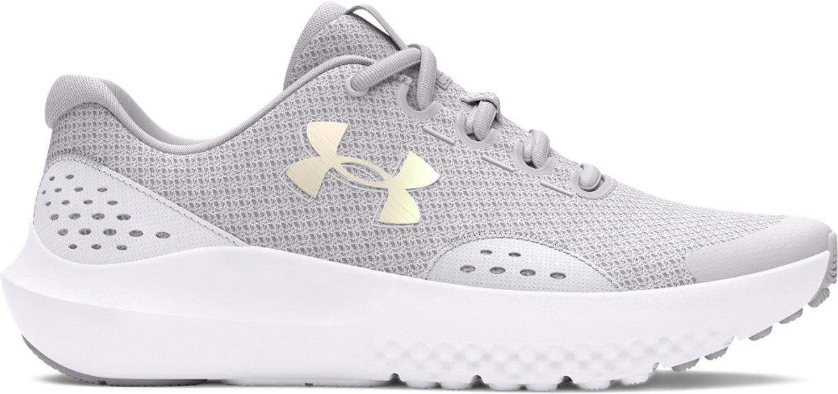 Under armour ua ggs surge 4-gry meisjes sportschoenen - halo grijs - wit - iridescent