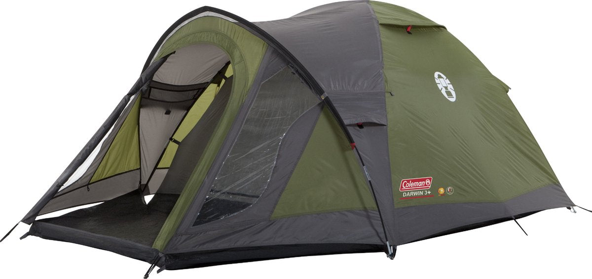 Coleman darwin 3 plus koepeltent - tent 3 persoons - incl. draagtas - waterdichte tent - groen