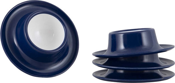 Gimex - solid line - eierdop - blauw wit - 4 stuks
