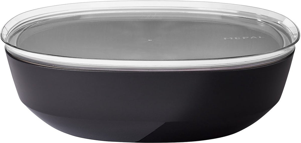 Mepal serveerschaal met deksel silueta - 4000 ml - saladeschaal - nordic black