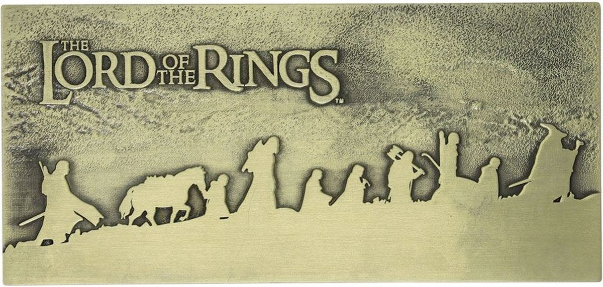 Fanattik the lord of the rings - metalen wandbord - limited edition - goudkleurige afwerking - genummerd verzamelobject