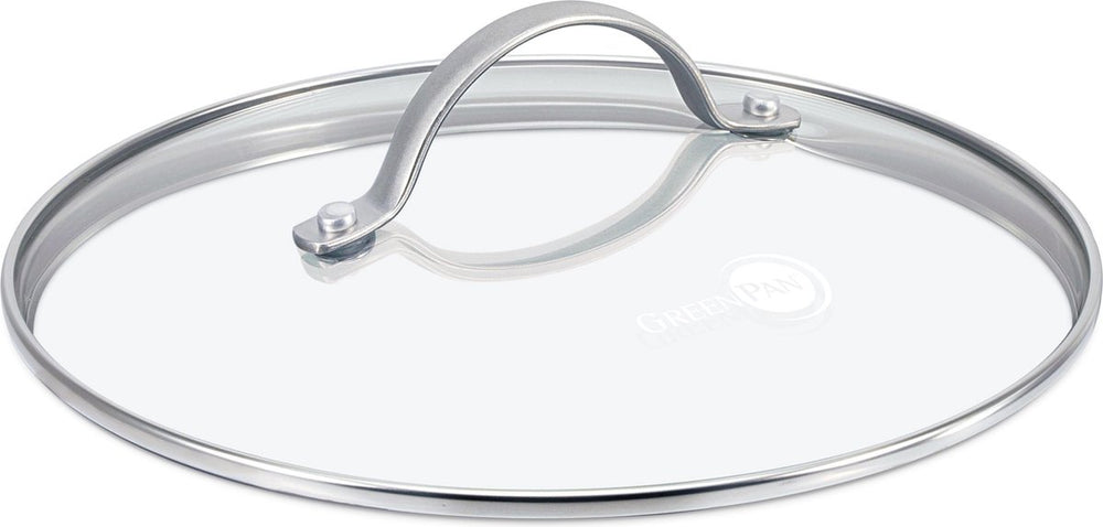 Greenpan universele glazen deksel 28cm - transparant - verhard glas - rvs
