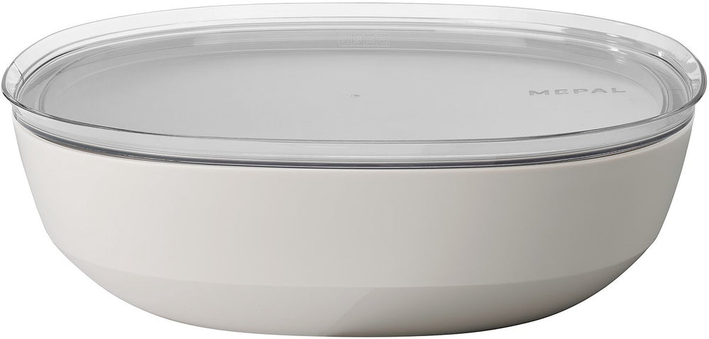Mepal serveerschaal met deksel silueta - 4000 ml - saladeschaal - nordic white