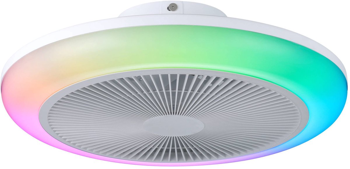 Eglo sayulita 1 plafondlamp met ventilator - 46 cm - rgb en instelbaar wit licht - dc-energy saving - wit - dimbaar - 3 standen