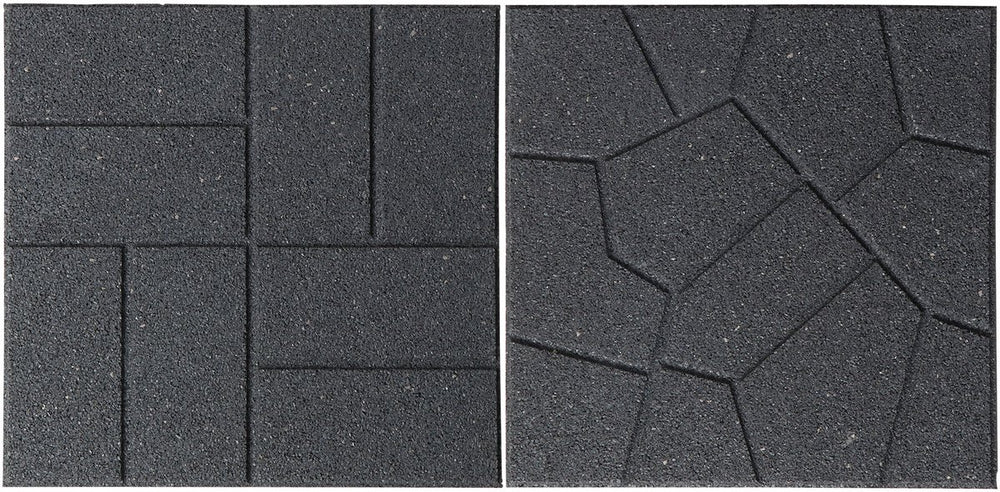 Nature - tuintegel - grijs - rubber - betegeling omkeerbaar motief - h1,5 x 40 x 40cm