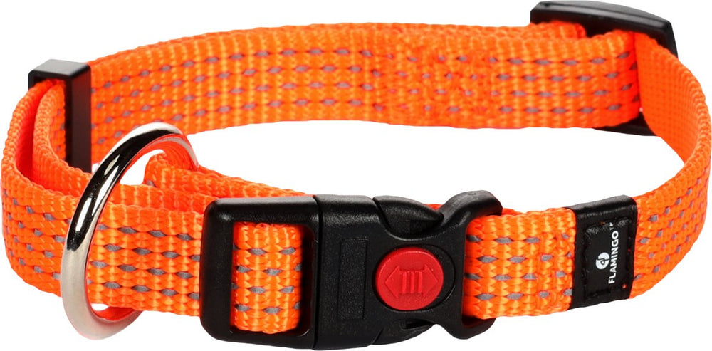 Flamingo len - halsband honden - halsband len oranje s 30-45cm 15mm - 1st - 125016 - 1st