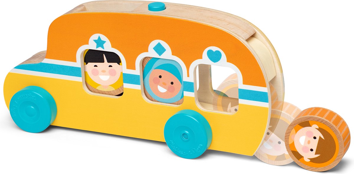 Melissa doug go tots houten bus rollen rijden - houten ontwikkelings peuterspeelgoed