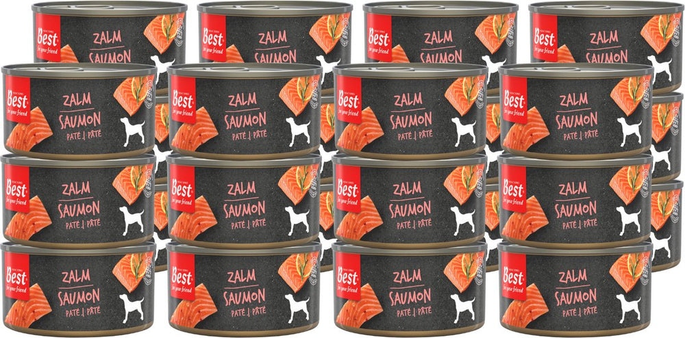 Rosewood best for your friend - honden natvoer - zalm - gestoomde maaltijd - 24 blikjes x 95 g