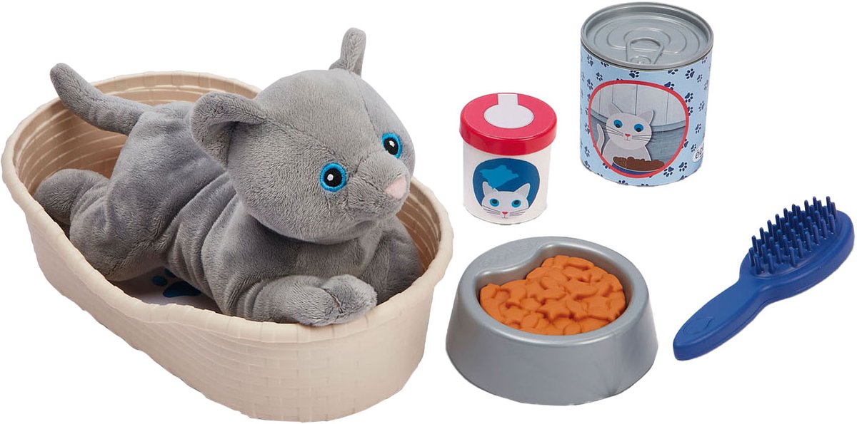 Écoiffier ecoiffier medical knuffel kat met kattenmand speelset - 9dlg.