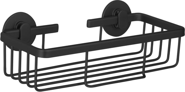Differnz zelfklevend doucherek zwart – douchemand – hangend rechthoek– doucherekje zonder boren - aluminium - 25 x 11.6 x 8.1 cm