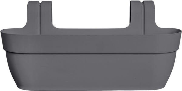 Elho vibia campana easy hanger xl 58 - plantenbak voor balkon - balkonbak - 100% gerecycled plastic - l56 x b26.8 x h23.7 cm - antraciet