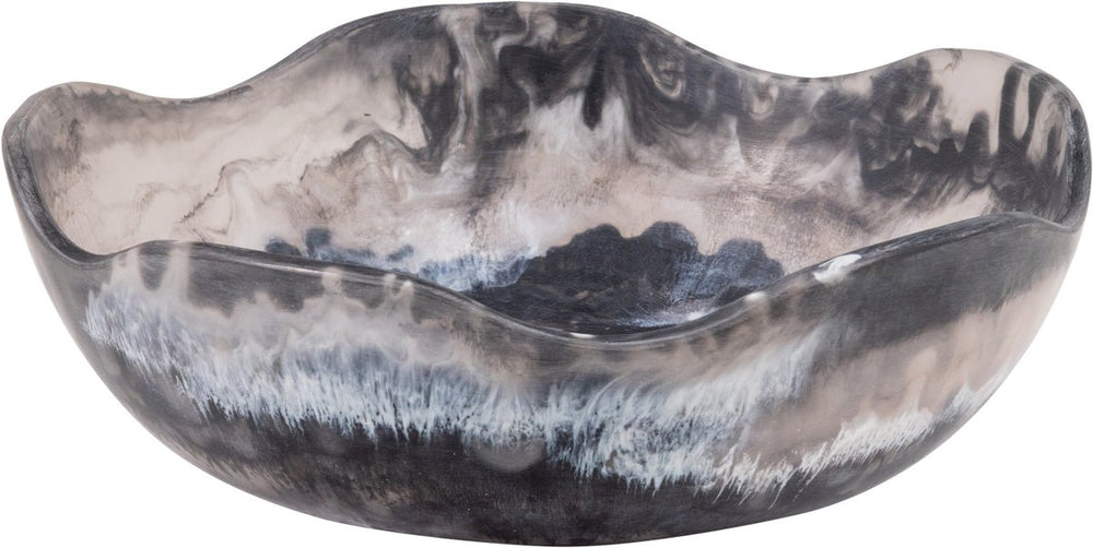 Woood evo decoratieschaal epoxy - zwart - melange - 11x37x36