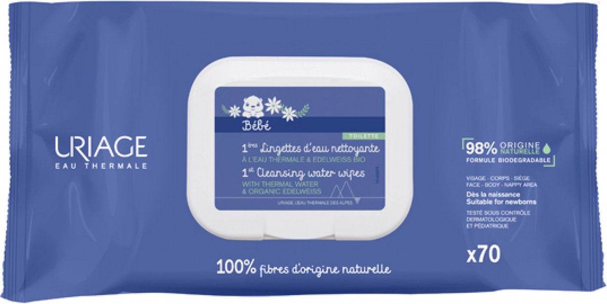 Uriage bebe 1ere eau lingettes nettoyantes 1 stuks