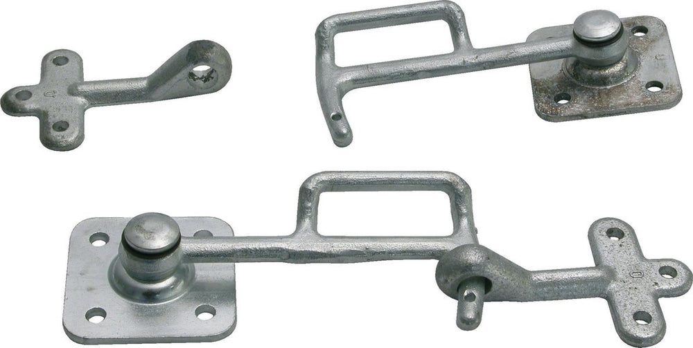 Carpoint klephaaksluitingset – sluiting aanhangerklep linker rechter haak – gegalvaniseerd – voor montage op achterkant of zijkant van de klep – 2 stuks