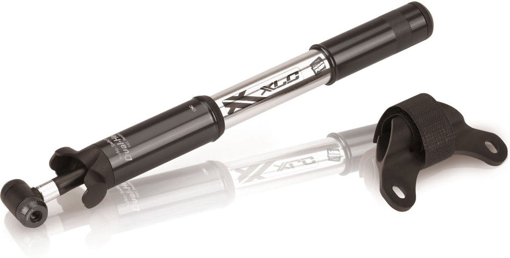 Xlc pu-r03 race mini fietspomp - aluminium - blauw zilver